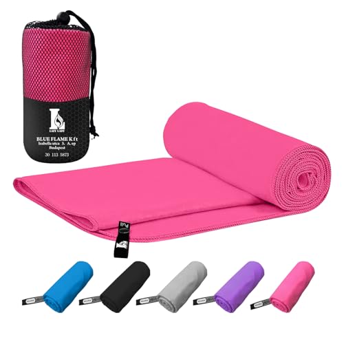 LAZY LADY Ultraleichtes mikrofaser Handtuch-microfaser Badetuch groß für Männer und Frauen-5 Farben und 6 Größen erhältlich-sporthandtuch aus Mikrofaser-reisehandtuch (100X50CM, rosa) von LAZY LADY