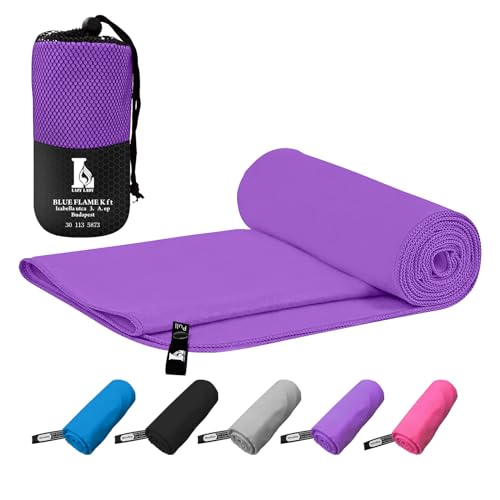 LAZY LADY Ultraleichtes mikrofaser Handtuch-microfaser Badetuch groß für Männer und Frauen-5 Farben und 6 Größen erhältlich-sporthandtuch aus Mikrofaser-reisehandtuch (80X40CM, violett) von LAZY LADY