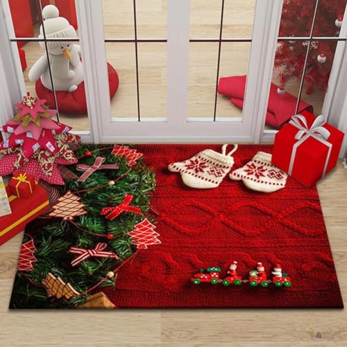 LAjuu Christmas Rug Mats, Weihnachtsteppich, Wohnzimmer, Bathroom Rug, ​Christmas Decoration for Living Room, Bedroom,Weihnachtsdeko Fußmatte von LAjuu