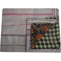 Vintage Kantha Quilt, Sari Handgemachte Decke, Boho Twin Size Werfen, Recycelte Decke von LArtisanale