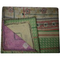 Vintage Kantha Quilt, Sari Handgemachte Decke, Boho Twin Size Werfen, Recycelte Decke von LArtisanale