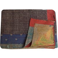 Vintage Sari Patchwork Kantha Quilt Wende-Kantha Überwurf Bunte Boho Decke 100% Baumwolle Sofa Textil Geschenk von LArtisanale