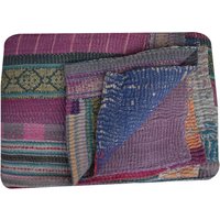 Vintage Sari Patchwork Kantha Quilt Wende-Kantha Überwurf Bunte Boho Decke 100% Baumwolle Sofa Textil Geschenk von LArtisanale