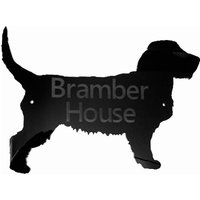 Basset Fauve De Bretagne Große Hundetür Haus Namensschild Schild in Schwarz von LAtelierLaserProduct