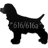 Cocker Spaniel Hund Große Tür Haus Namensschild Schild in Schwarz von LAtelierLaserProduct