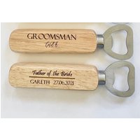 Flaschenöffner Personalisierte Gravierte Hölzerne Hochzeit Groomsman Trauzeuge Geschenk von LAtelierLaserProduct