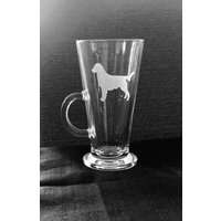 Flat Coat Retriever Gravur Latte Cappuccino Kaffee Tee Mokka Glasbecher Geschenk von LAtelierLaserProduct