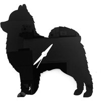 Pomeranian Hundeuhr in Schwarz Acryl.. Wanduhr von LAtelierLaserProduct