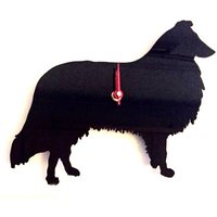 Rough Collie Hund Silhouette Wanduhr in Schwarz von LAtelierLaserProduct