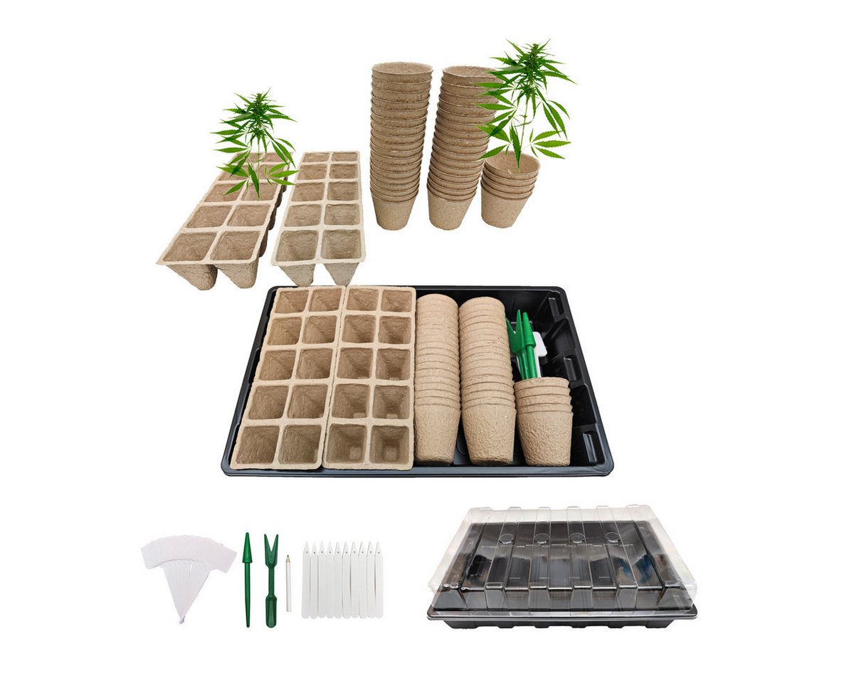 LB H&F Lilienburg Anzuchttablett XXL Anzucht-Set Stecklinge Hanf & Cannabispflanzen Zimmergewächshaus (gewächshaus pflanztopf blumentopf weed samen steckling starter, growset gras cannabissamen cannabisstecklinge anzucht set), 67 tlg. Set - LB H&F Lilienburg Anzuchttablett XXL Anzucht-Set Stecklinge Hanf & Cannabispflanzen Zimmergewächshaus (gewächshaus pflanztopf blumentopf weed samen steckling starter, growset gras cannabissamen cannabisstecklinge anzucht set), 67 tlg. Set - von LB H&F Lilienburg
