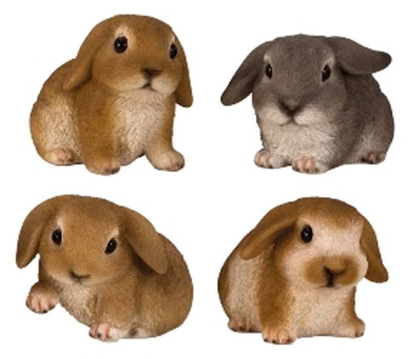 LB H&F Lilienburg Dekofigur 4er SET Osterhase Dekofigur Osterdeko Deko Ostern Dekoration (Geschenkidee Tischschmuck Widder Schlappohrhase realistisch Frühling Frühjahr Frühjahrsdeko zum hinstellen aufstellen kaufen Objekt Skulptur Tischdekoration Dekofigur edel Design Wohnzimmer Osterfigur Frühlingsdeko Fensterbrett 2025, Liebe Familie Family Deko Hase Kaninchen modern Osterschmuck), echt süß niedlich Häschen Geschenk Mutter Fenster Tisch Tischdeko von LB H&F Lilienburg