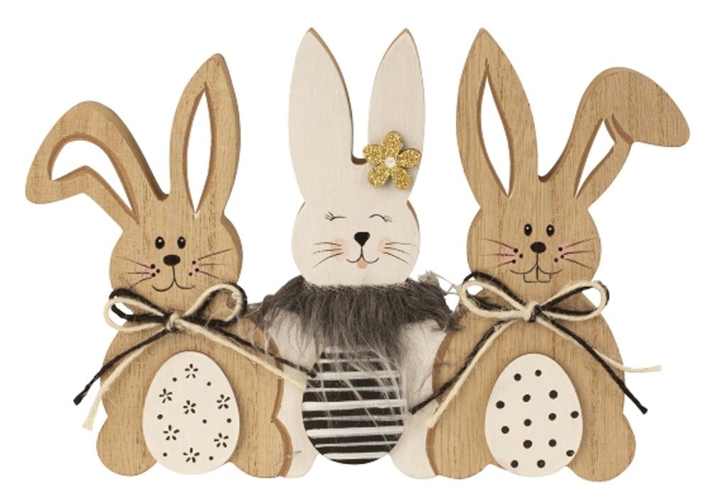 LB H&F Lilienburg Dekofigur Osterhase Dekofigur Osterdeko Deko Ostern Dekoration Hase (Geschenk Mutter Liebe Familie Family Frühling Frühjahr Frühjahrsdeko Fenster zum hinstellen aufstellen kaufen Objekt Skulptur Schild Tischdekoration Dekofigur edel Design Wohnzimmer Osterfigur Frühlingsdeko Fensterbrett 2024, Kaninchen modern Osterschmuck Ostereier Osterei Tischdeko Tischschmuck), Holz niedlich Häschen HASENFAMILIE SCHWARZ WEISS von LB H&F Lilienburg