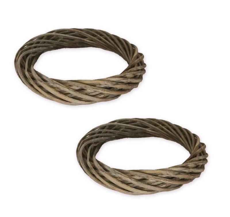 LB H&F Lilienburg Dekokranz 2er Set Weidenkranz Dekokranz 25 cm Tischkranz Türkranz Bastelkranz, Weidenkranz, geflochten, 25 cm, 2er SET von LB H&F Lilienburg