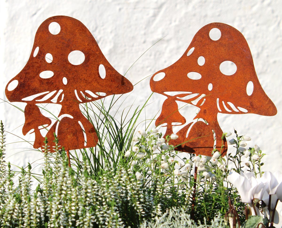 LB H&F Lilienburg Gartenstecker 2er SET Gartenstecker Pilze XL Dekostecker Rostdeko (Gartendeko Rost Metall Pilz Pilze Gartenstab Pilzfigur Stecker Figur Roststecker Gartenstab groß Dekofigur Garten Herbstdeko Deko Herbst Stab Beetstecker Terrasse Kübel Blumenstecker Teichdeko Pilzstecker XL) LB H&F Lilienburg Gartenstecker 2er SET Gartenstecker Pilze XL Dekostecker Rostdeko (Gartendeko Rost Metall Pilz Pilze Gartenstab Pilzfigur Stecker Figur Roststecker Gartenstab groß Dekofigur Garten Herbstdeko Deko Herbst Stab Beetstecker Terrasse Kübel Blumenstecker Teichdeko Pilzstecker XL) von LB H&F Lilienburg