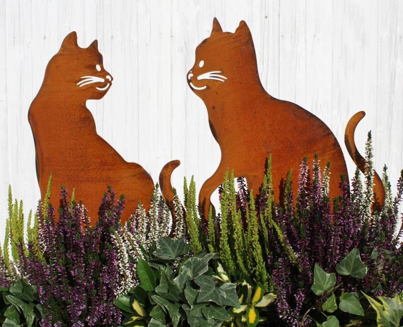 LB H&F Lilienburg Teichfigur 2er SET Katzen Rost Stecker Garten Deko Beet Blumenkübel zum Stecken, (Ostern Roststecker Dekoration Dekofigur Teichdeko Teichstecker Garten Muttertag Mutter Gartenparty Frühling Ostern Frühjahr Vogelschreck draussen Winter Gartendeko Taubenschreck Mäuseschreck Geschenk Idee Gartenfigur Rostfigur, Gartenstecker Beetstecker Dekoration Blumenstecker Figur Topfstecker), Metall Rostdeko Metallstecker außen 2er KATZE NEO LB H&F Lilienburg Teichfigur 2er SET Katzen Rost Stecker Garten Deko Beet Blumenkübel zum Stecken, (Ostern Roststecker Dekoration Dekofigur Teichdeko Teichstecker Garten Muttertag Mutter Gartenparty Frühling Ostern Frühjahr Vogelschreck draussen Winter Gartendeko Taubenschreck Mäuseschreck Geschenk Idee Gartenfigur Rostfigur, Gartenstecker Beetstecker Dekoration Blumenstecker Figur Topfstecker), Metall Rostdeko Metallstecker außen 2er KATZE NEO von LB H&F Lilienburg