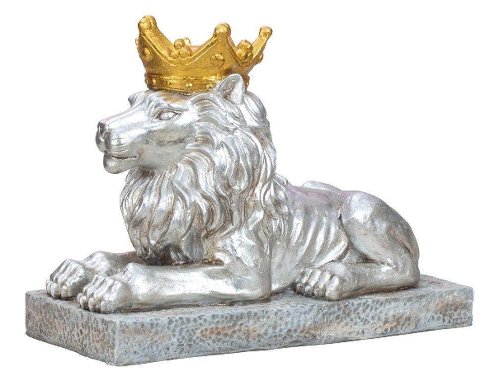 LB H&F Lilienburg Skulptur Dekofigur Löwe XL liegend Dekoobjekt 60cm Figur Skulptur Löwenkönig (könig deko eingang torwächter tier lionking löwenkönig krone), steinfigur tierfigur löwenfigur home einrichtung prunk pömpös luxus von LB H&F Lilienburg