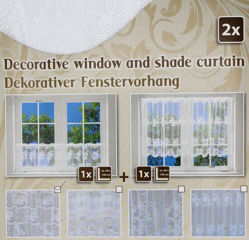 LB H&F Lilienburg Scheibengardine 2 Stück Scheibengardine Kurzgardine Gardine kurz Bistro Küche von LB H&F Lilienburg