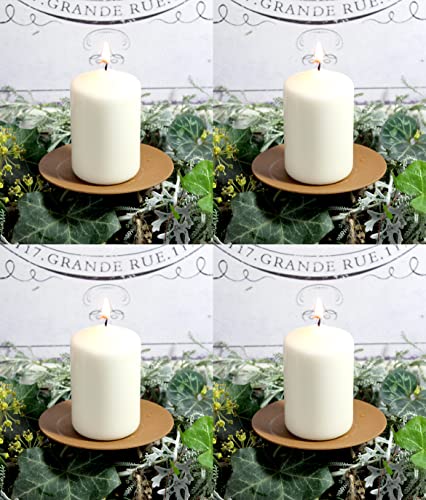 4er Set Kerzenhalter Kerzenstecker Kerzenteller Adventskranz Adventskranzstecker 10 cm (4er Set Kerzenstecker 10 cm Rostoptik) von LB H&F