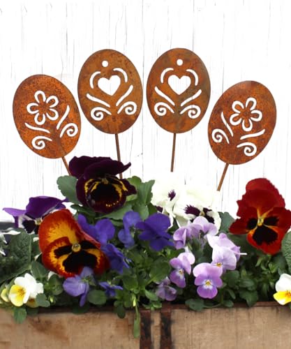 LB H&F 4er Set Ostereier am Stab Osterstecker 30cm Herz Blume Osterdeko Metall Gartenstecker Mix LB H&F 4er Set Ostereier am Stab Osterstecker 30cm Herz Blume Osterdeko Metall Gartenstecker Mix von LB H&F