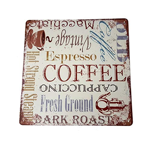 LB H&F Blechschild Kaffee Cappuccino Espresso 30x30 cm - Metallschild Küche Vintage Schild Küchendeko LB H&F Blechschild Kaffee Cappuccino Espresso 30x30 cm - Metallschild Küche Vintage Schild Küchendeko von LB H&F