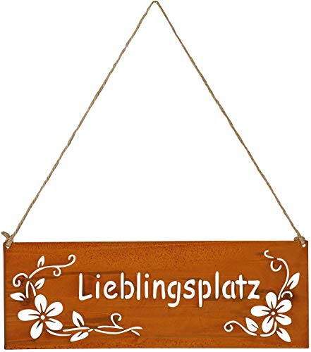 LB H&F Türschild - Schild Rost Metall zum aufhängen (Lieblingsplatz) von LB H&F