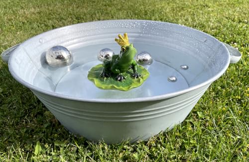 LB H&F Zinkwanne rund Zinkschale 40 cm groß Gartendeko auch als Miniteich Pflanztopf Zinkbottich Blumentopf Pflanzschale Miniteichwanne LB H&F Zinkwanne rund Zinkschale 40 cm groß Gartendeko auch als Miniteich Pflanztopf Zinkbottich Blumentopf Pflanzschale Miniteichwanne von LB H&F