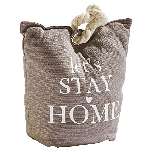 Lilienburg Türstopper schwer 2 kg Stoff Grau Home " Stay Home " Sack Vintage (Grau) von LB H&F