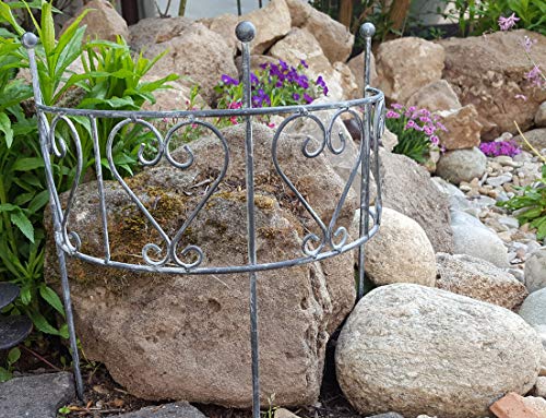 Staudenhalter Rankhilfe Bogen Zaunelement Metall Antik Design - 40x30 cm Gross (Grau) von LB H&F