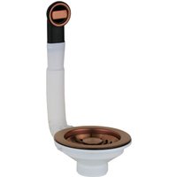 Universeller Korbablauf für Küchenspüle ø 114 mm mit Überlauf aus gebürstetem PVD-Kupfer l.b. Plast Fasolo 670-46-RFSS-CL-VAN pvd gebürstetes Kupfer von LB PLAST