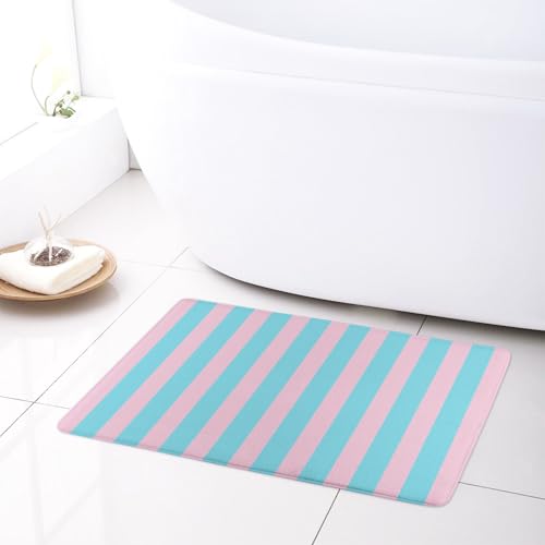 LB Blau und Pink gestreift Badematte Abstrakte Kunst Fußabtreter 60x40cm Modern rutschfest Weich Saugfähig Waschbar Bodenmatte zum Tür Bad Schlafzimmer Innen Dekoration LB Blau und Pink gestreift Badematte Abstrakte Kunst Fußabtreter 60x40cm Modern rutschfest Weich Saugfähig Waschbar Bodenmatte zum Tür Bad Schlafzimmer Innen Dekoration von LB