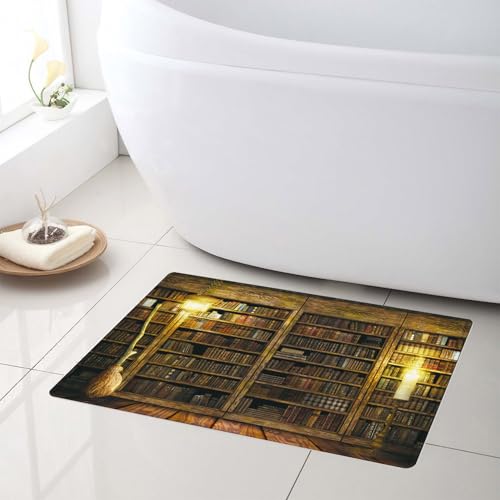 LB Hexenhaftes Bücherregal Badematte Gothic Vintage Bibliothek Fußabtreter 60x40cm Alte Bücher Halloween rutschfest Weich Saugfähig Waschbar Bodenmatte zum Tür Bad Schlafzimmer Innen Dekoration LB Hexenhaftes Bücherregal Badematte Gothic Vintage Bibliothek Fußabtreter 60x40cm Alte Bücher Halloween rutschfest Weich Saugfähig Waschbar Bodenmatte zum Tür Bad Schlafzimmer Innen Dekoration von LB