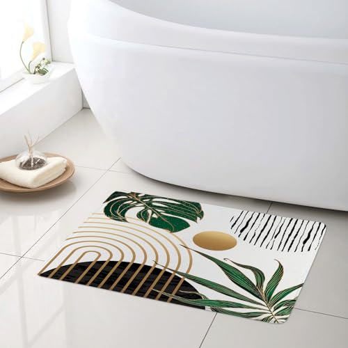 LB Moderne Geometrische Badematte Schwarzgold Gestreiftes Grünes Blatt Fußabtreter 60x40cm Abstrakte Kunst rutschfest Weich Saugfähig Waschbar Bodenmatte zum Tür Bad Schlafzimmer Innen Dekoration LB Moderne Geometrische Badematte Schwarzgold Gestreiftes Grünes Blatt Fußabtreter 60x40cm Abstrakte Kunst rutschfest Weich Saugfähig Waschbar Bodenmatte zum Tür Bad Schlafzimmer Innen Dekoration von LB