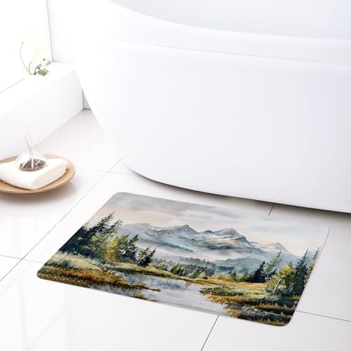 LB Naturlandschaft Badematte Grüner Orangenwald Fußabtreter 60x40cm Grauer Berg rutschfest Weich Saugfähig Waschbar Bodenmatte zum Tür Bad Schlafzimmer Innen Dekoration LB Naturlandschaft Badematte Grüner Orangenwald Fußabtreter 60x40cm Grauer Berg rutschfest Weich Saugfähig Waschbar Bodenmatte zum Tür Bad Schlafzimmer Innen Dekoration von LB