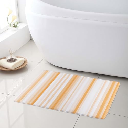 LB Orange und weiß gestreift Badematte Abstrakte Ombre Kunst Fußabtreter 60x40cm Modern rutschfest Weich Saugfähig Waschbar Bodenmatte zum Tür Bad Schlafzimmer Innen Dekoration LB Orange und weiß gestreift Badematte Abstrakte Ombre Kunst Fußabtreter 60x40cm Modern rutschfest Weich Saugfähig Waschbar Bodenmatte zum Tür Bad Schlafzimmer Innen Dekoration von LB
