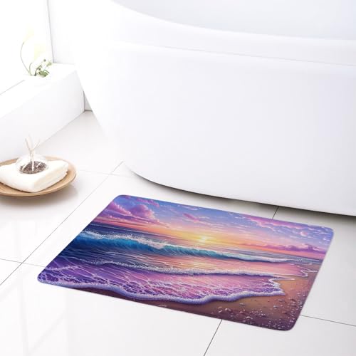 LB Strand Küste Badematte Lila Meer Orange Sonnenuntergang Fußabtreter 60x40cm Sommer Tropische Landschaft rutschfest Weich Saugfähig Waschbar Bodenmatte zum Tür Bad Schlafzimmer Innen Dekoration LB Strand Küste Badematte Lila Meer Orange Sonnenuntergang Fußabtreter 60x40cm Sommer Tropische Landschaft rutschfest Weich Saugfähig Waschbar Bodenmatte zum Tür Bad Schlafzimmer Innen Dekoration von LB