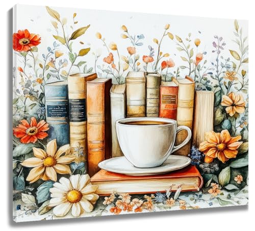 LB Wandbilder Ästhetische Blumen- Wand Deko Wohnzimmer Moderne Kaffee Vintage Bücher- Leinwand Bilder Grünes Botanisches für Schlafzimmer Badezimmer küchen,50x40cm, Rahmen LB Wandbilder Ästhetische Blumen- Wand Deko Wohnzimmer Moderne Kaffee Vintage Bücher- Leinwand Bilder Grünes Botanisches für Schlafzimmer Badezimmer küchen,50x40cm, Rahmen von LB
