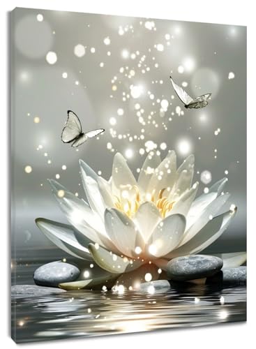 LB Wandbilder Graues Zen Spa Poster Weiße Seerosenblüte mit Schmetterling Wanddruck Yoga Entspannen Leinwand Bilder für Wohnzimmer Schlafzimmer Badezimmer Wand Deko,30x30cm Ungerahmt LB Wandbilder Graues Zen Spa Poster Weiße Seerosenblüte mit Schmetterling Wanddruck Yoga Entspannen Leinwand Bilder für Wohnzimmer Schlafzimmer Badezimmer Wand Deko,30x30cm Ungerahmt von LB