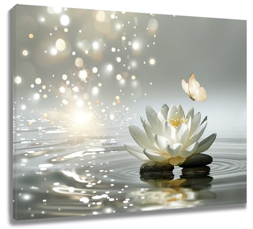 LB Wandbilder Zen-Blume Wanddruck Seerose Blumen mit Schmetterling Leinwand Bilder Graues Spa Yoga Entspannen Poster für Wohnzimmer Schlafzimmer Badezimmer Wand Deko,30x30cm Gerahmt LB Wandbilder Zen-Blume Wanddruck Seerose Blumen mit Schmetterling Leinwand Bilder Graues Spa Yoga Entspannen Poster für Wohnzimmer Schlafzimmer Badezimmer Wand Deko,30x30cm Gerahmt von LB