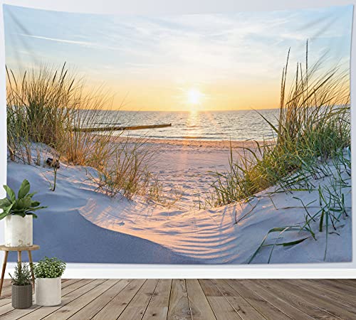 LB Wandteppich Natur Wandtuch Sonnenuntergang am Meer Wandbehang Sommer Landschaft Tapisserie für Wohnzimmer Schlafzimmer Wohnheim Wanddeko,150x100cm von LB