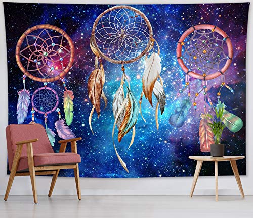 LB Wandteppich Sternenklarer Himmel Wandtuch Traumfänger Wandbehang Psychedelisch Tapisserie für Wohnzimmer Schlafzimmer Wohnheim Wanddeko,235x180cm von LB