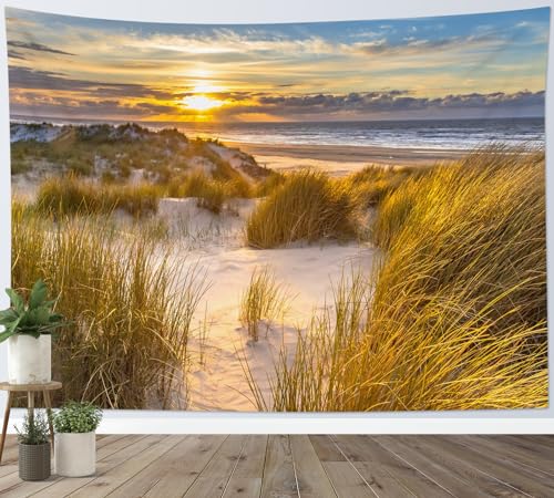 LB Wandteppich Tropischer Strand Wandtuch Grüne Pflanze unter Orange Sunset Wandbehang Sommer Küstenmeer Naturlandschaft Tapisserie für Wohnzimmer Schlafzimmer Wohnheim Wanddeko,150x100cm LB Wandteppich Tropischer Strand Wandtuch Grüne Pflanze unter Orange Sunset Wandbehang Sommer Küstenmeer Naturlandschaft Tapisserie für Wohnzimmer Schlafzimmer Wohnheim Wanddeko,150x100cm von LB