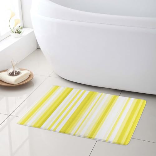 LB gelb und weiß gestreift Badematte Abstrakte Ombre Kunst Fußabtreter 60x40cm Modern rutschfest Weich Saugfähig Waschbar Bodenmatte zum Tür Bad Schlafzimmer Innen Dekoration LB gelb und weiß gestreift Badematte Abstrakte Ombre Kunst Fußabtreter 60x40cm Modern rutschfest Weich Saugfähig Waschbar Bodenmatte zum Tür Bad Schlafzimmer Innen Dekoration von LB