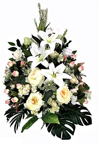 LBA Künstliche Blumenzentrum für den Friedhof. Auch für Kirchen. Spezieller Tag der Heiligen Maße: 80 x 70 x 45 cm. von LBA