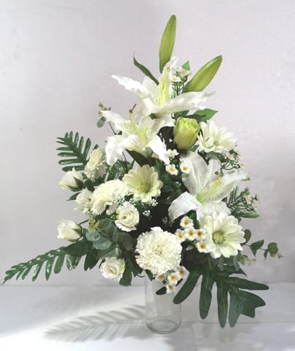 LBA Zentrum für künstliche Blumen für Friedhof, bereit für die Einführung in die Boote von Gräbern oder Nischen. von LBA