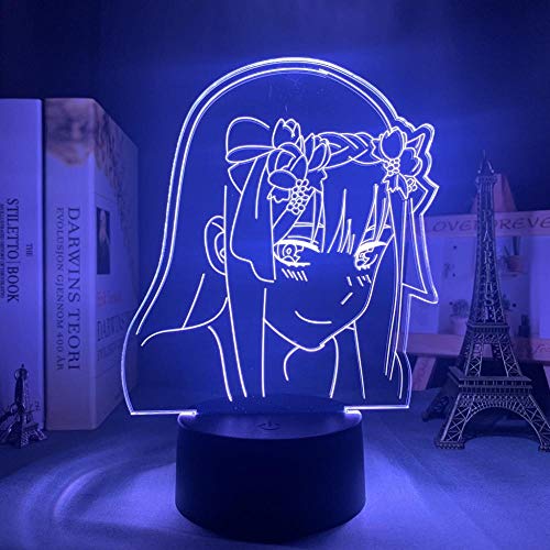 Anime 3d Lampe Zero Two Figure Illusionslicht Manga Geschenk LED Nachtlicht Liebling In der Franxx Kids Girls Schlafzimmer Dekor Licht-FL01_7 Farben keine Fernbedienung von Lbvrgg