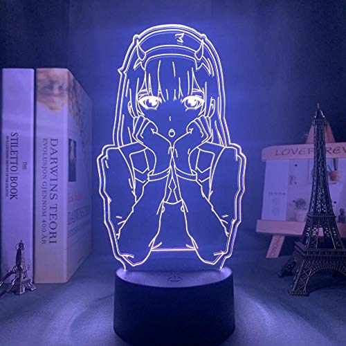 Anime 3d Lampe Zero Two Figure Illusionslicht Manga Geschenk LED Nachtlicht Liebling In der Franxx Kids Girls Schlafzimmer Dekor Licht-LL0_16 Farben mit Fernbedienung von Lbvrgg