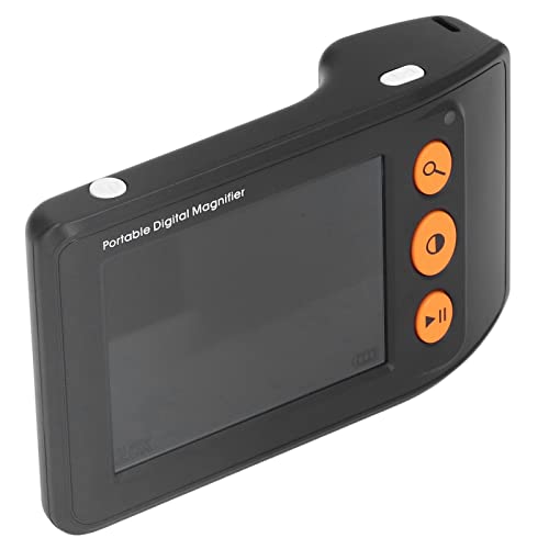 Elektronische Lesehilfe, AV-Ausgang Bild Einfrieren 8 Farbmodi Zoom 2X-25X 3,5-Zoll-Digital-Handlupe mit Klappgriff FüR Sehbehinderte (Schwarz) von LBEC