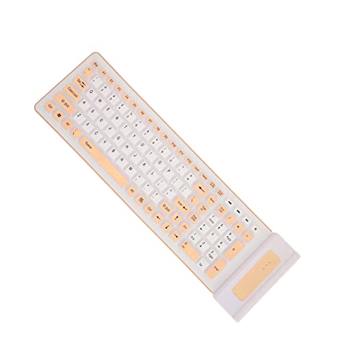 LBEC 2.4G Tastatur, Silikontastatur Staubdicht für PC (Orange) von LBEC