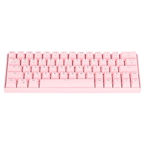 LBEC Rosa mechanische Tastatur, N-Tasten-Rollover 3 Modi Typ C verkabelt 3 Modi kabellose mechanische Tastatur Ergonomisches Design für das Büro (Brauner Schalter) von LBEC