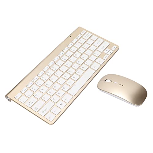 LBEC Tastatur-Maus-Set, USB 2.4G Gravierte Tasten Mute-Taste UV-Beschichtung Drahtlose Tastatur für Zuhause von LBEC